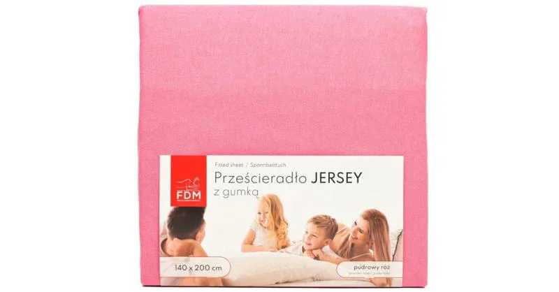 Prostěradlo JERSEY s gumou 200x220 cm RŮŽOVÁ 100% bavlna