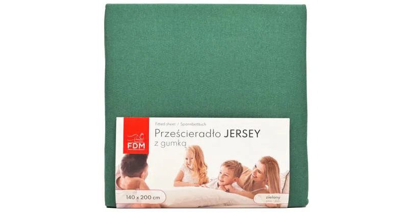 Prostěradlo JERSEY s gumou 200x220 cm ZELENÁ 100% bavlna