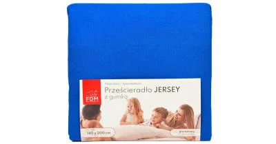Prostěradlo JERSEY s gumou 200x200 cm TMAVĚ MODRÁ 100% bavlna