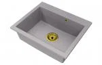 Granitový dřez ELITE šedý + zlatý sifon 60 x 50 x 21cm