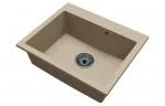 Granitový dřez ELITE béžový + černý sifon 60 x 50 x 21cm