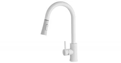 Kuchyňská baterie se sprchou TARU SLIM bílá