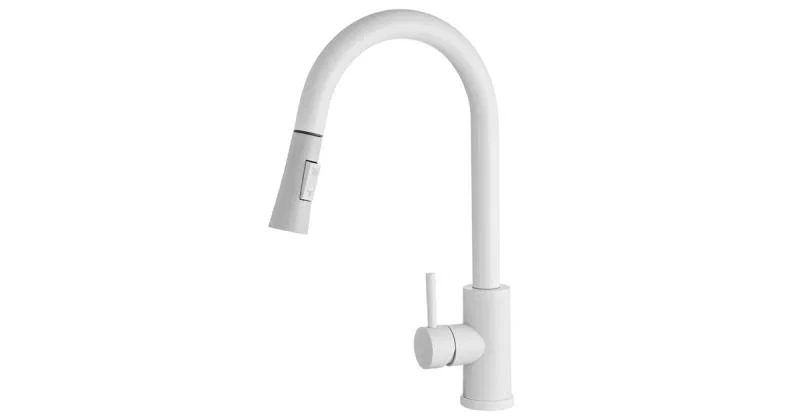 Kuchyňská baterie se sprchou TARU SLIM bílá