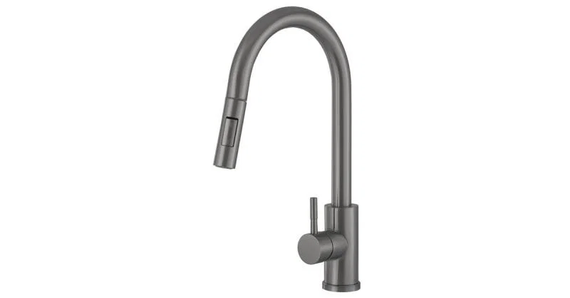 Kuchyňská baterie se sprchou TARU SLIM leskle šedá