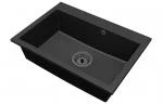 Granitový dřez ELITE černý + sifon černý 70 x 50 x 21 cm