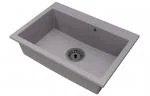 Granitový dřez ELITE šedý + sifon černý 70 x 50 x 21 cm