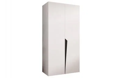 Šatní skříň PIANO 1, 100x52x202 cm | Bílá mat / černé úchyty