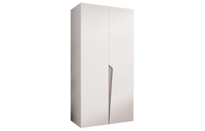 Šatní skříň PIANO 1, 100x52x202 cm | Bílá mat / kašmírové úchyty