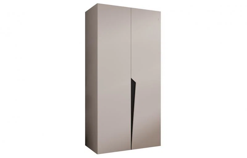 Šatní skříň PIANO 1, 100x52x202 cm | Kašmírová / černé úchyty