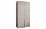 Šatní skříň PIANO 1, 100x52x202 cm | Kašmírová / zlaté úchyty
