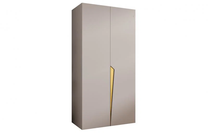 Šatní skříň PIANO 1, 100x52x202 cm | Kašmírová / zlaté úchyty