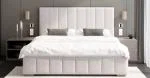Čalouněná postel AUSTIN 160x200cm Bílá Paris s úložným prostorem kovový rošt
