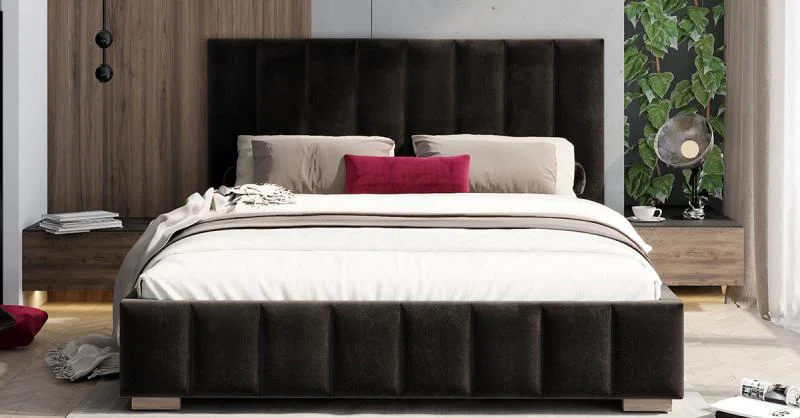 Čalouněná postel AUSTIN 140x200cm Černá Paris s úložným prostorem kovový rošt