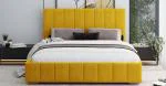 Čalouněná postel AUSTIN 180x200cm Žlutá Paris s úložným prostorem kovový rošt