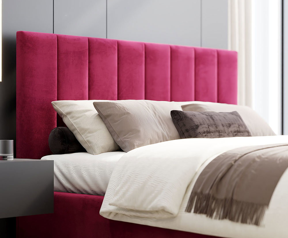 Čalúnená posteľ AUSTIN 160x200cm Vínová Paris s úložným priestorom kovový rošt