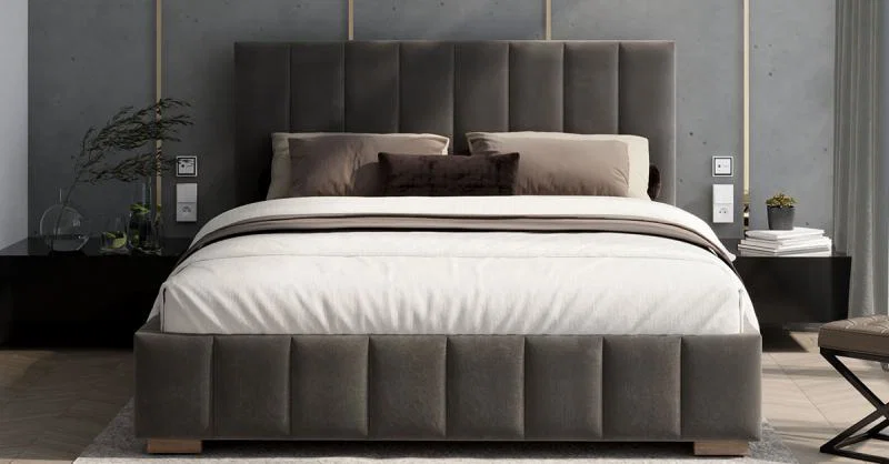 Čalouněná postel AUSTIN 180x200cm Tmavě šedá Paris s úložným prostorem kovový rošt