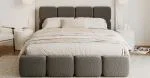Čalouněná postel DELICATO 160x200 cm Grafit Boucle s úložným prostorem kovový rošt