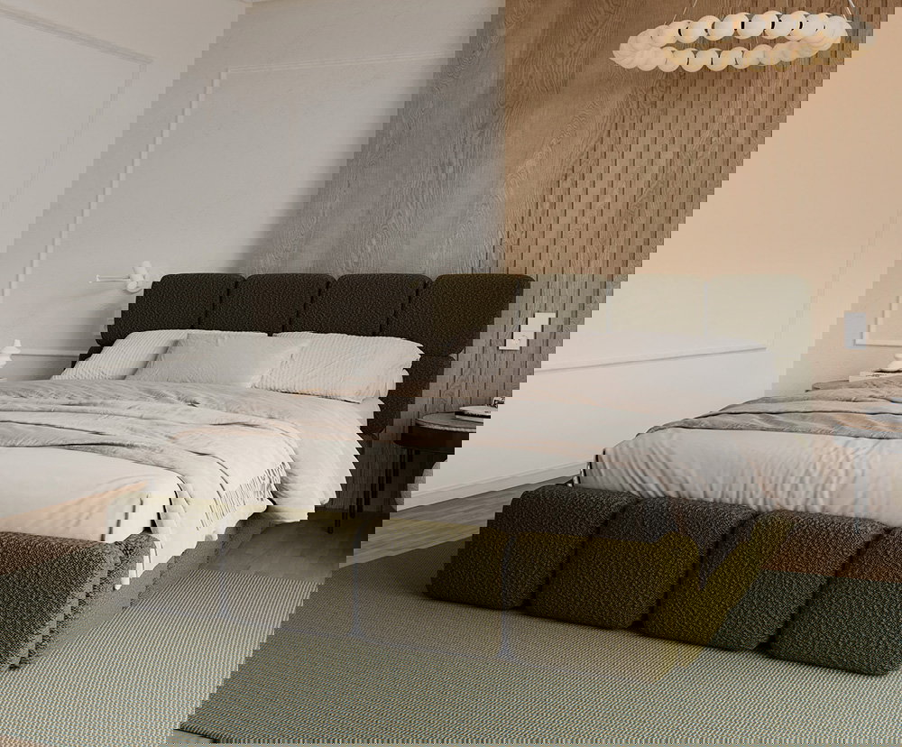 Čalúnená posteľ DELICATO 140x200 cm Zelená Boucle s úložným priestorom kovový rošt