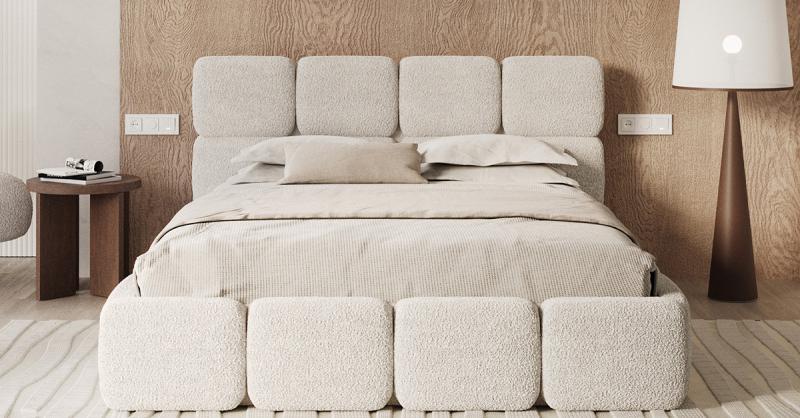 Čalouněná postel DELICATO 160x200 cm Bílá Cleo s úložným prostorem kovový rošt