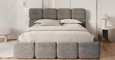 Čalouněná postel DELICATO 140x200 cm Tmavě šedá Cleo s úložným prostorem kovový rošt
