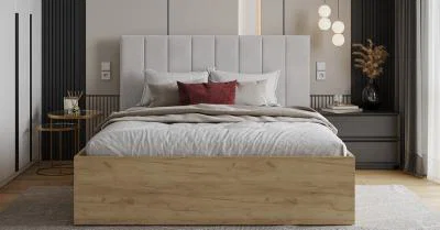 Čalouněná postel GRENADA 180x200 cm se zdvižným roštem bílá