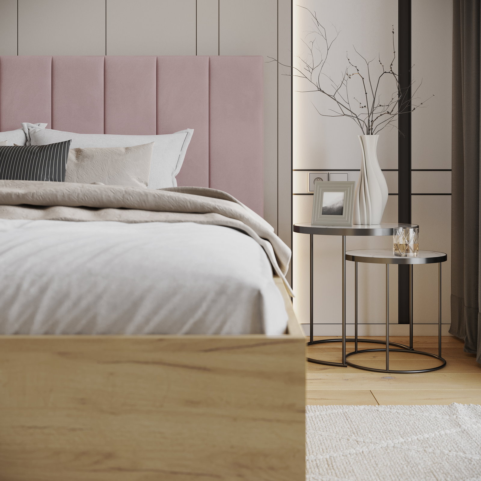 Čalúnená posteľ GRENADA 120x200 cm so zdvižným roštom ružová