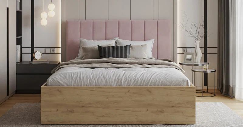 Čalouněná postel GRENADA 160x200 cm se zdvižným roštem růžová