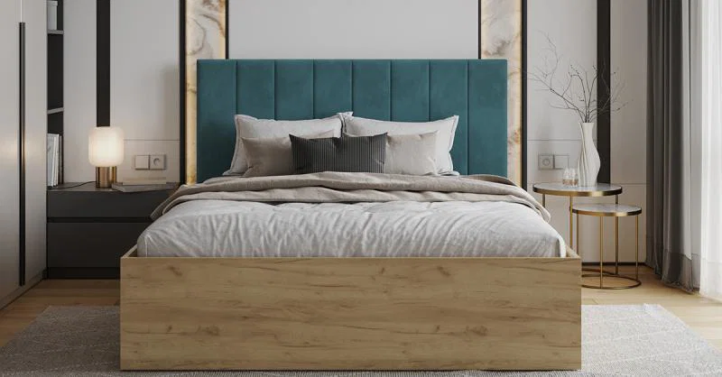 Čalouněná postel GRENADA 180x200 cm se zdvižným roštem tyrkysová