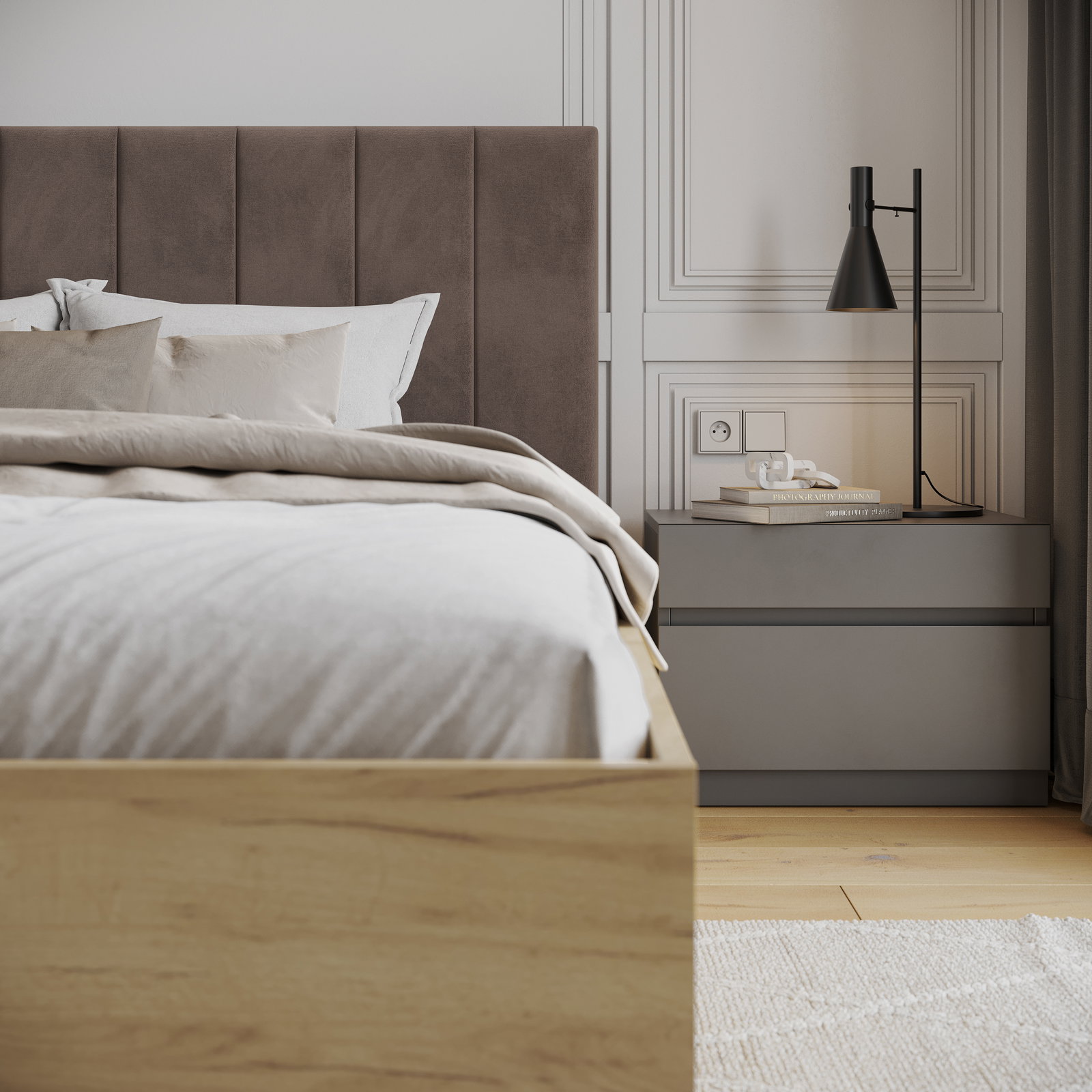 Čalúnená posteľ GRENADA 120x200 cm so zdvižným roštom hnedá