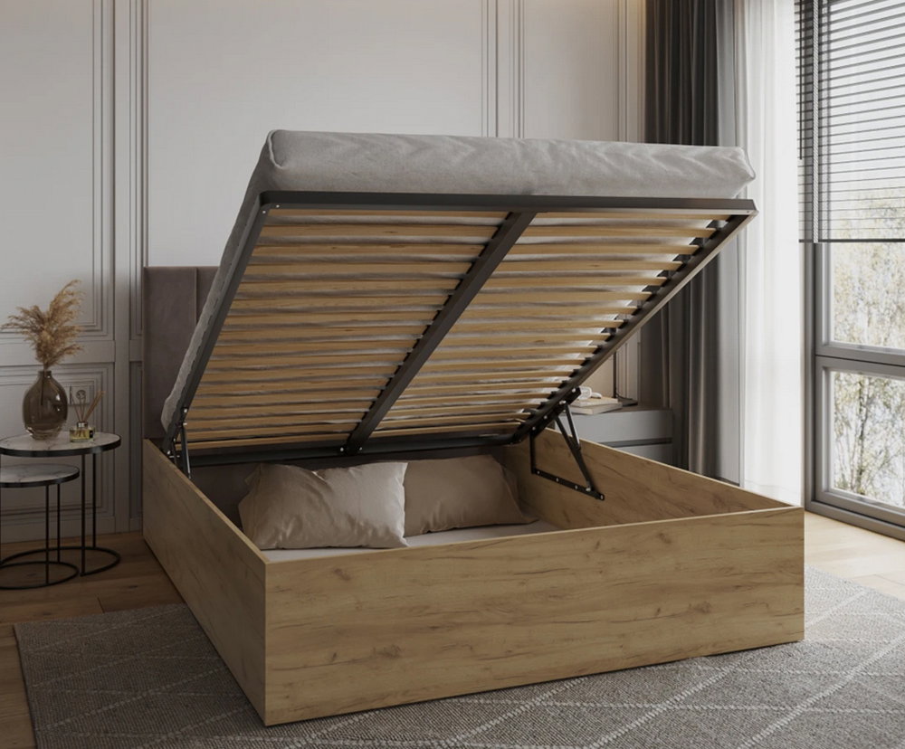 Čalúnená posteľ GRENADA 120x200 cm so zdvižným roštom hnedá