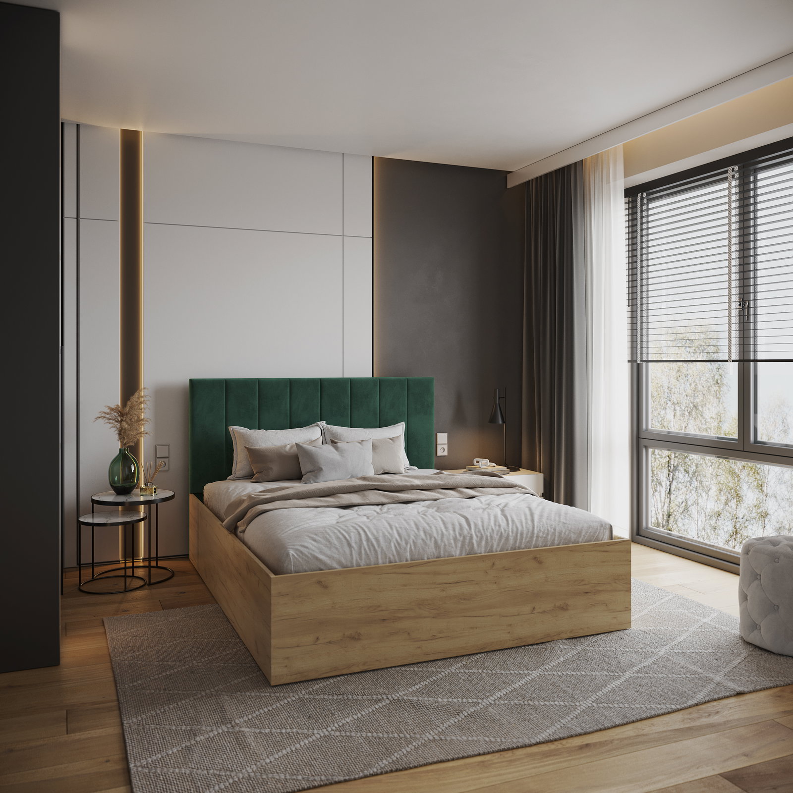 Čalúnená posteľ GRENADA 120x200 cm so zdvižným roštom zelená