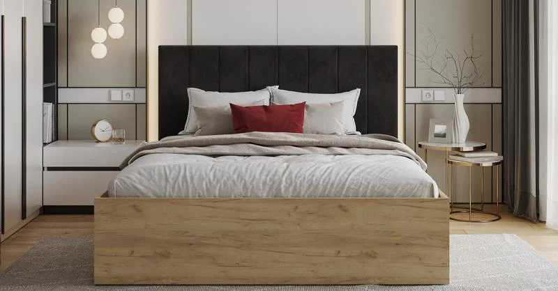 Čalouněná postel GRENADA 90x200 cm se zdvižným roštem černá