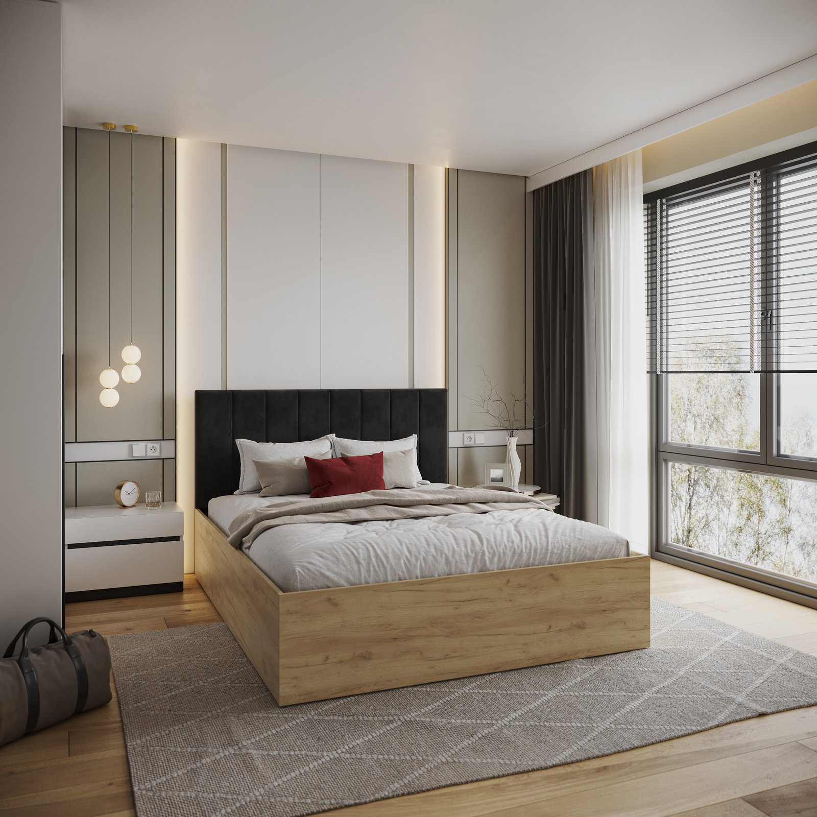 Čalúnená posteľ GRENADA 180x200 cm so zdvižným roštom čierna