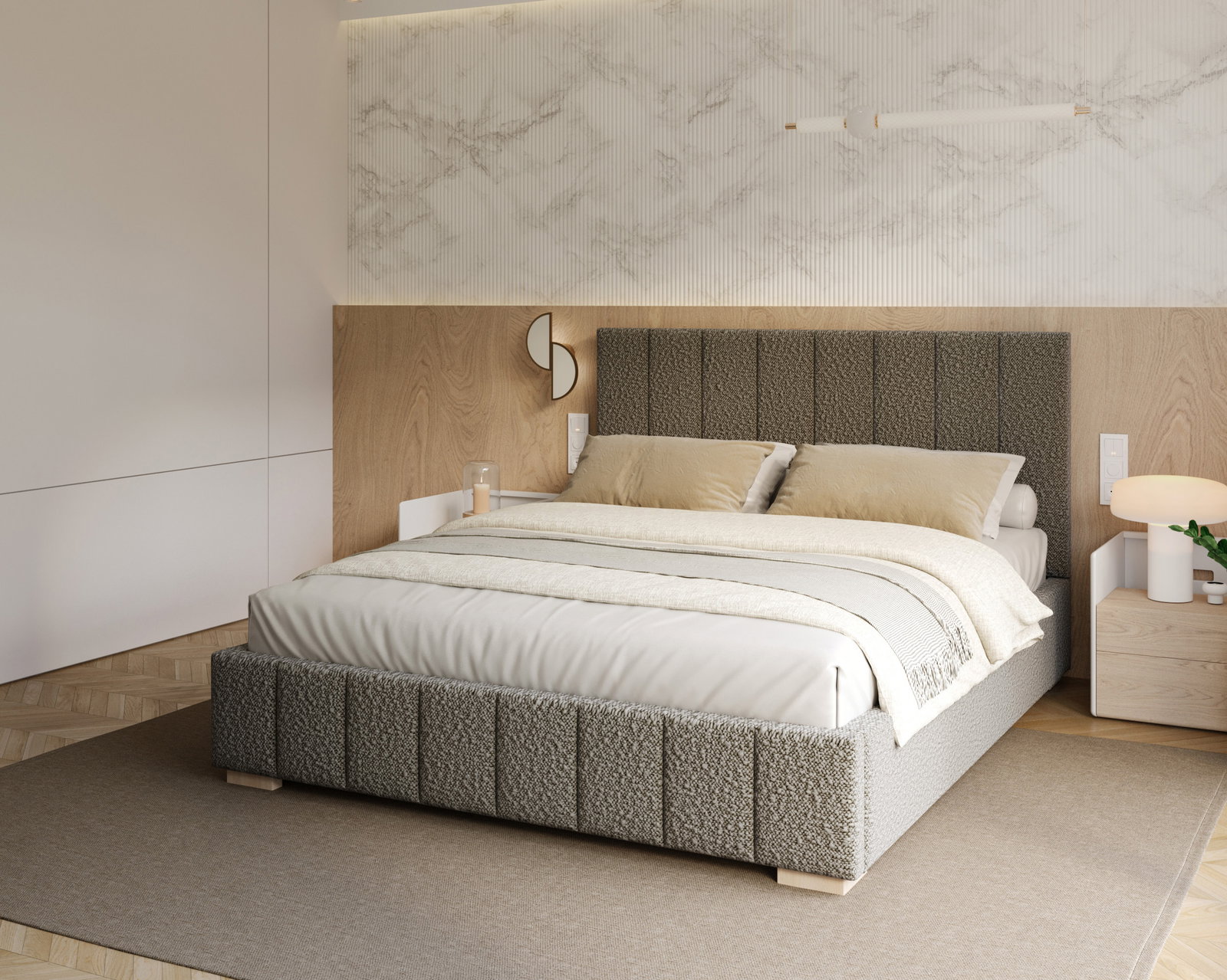 Čalúnená posteľ AUSTIN 90x200cm Tmavo sivá Boucle s úložným priestorom kovový rošt