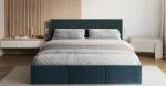 Čalouněná postel FRESIA 120x200cm Modrá Paris s úložným prostorem kovový rošt