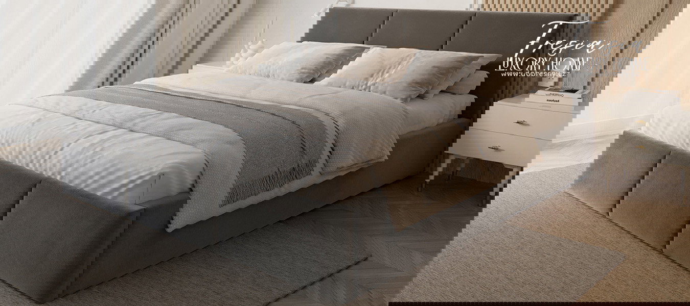 Čalúnená posteľ FRESIA 90x200cm Sivá Paris s úložným priestorom kovový rošt