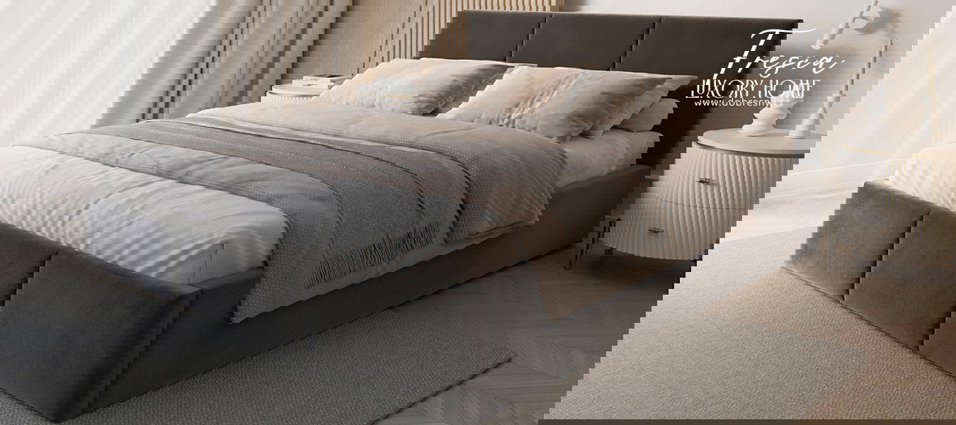 Čalúnená posteľ FRESIA 90x200cm Tmavo sivá Paris s úložným priestorom kovový rošt