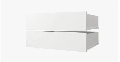 Sada zásuvek 2ks - Do šatních skříní s posuvnými dveřmi 100cm | Bílá