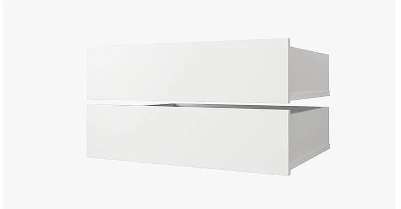 Sada zásuvek 2ks - Do šatních skříní s posuvnými dveřmi 250cm | Bílá