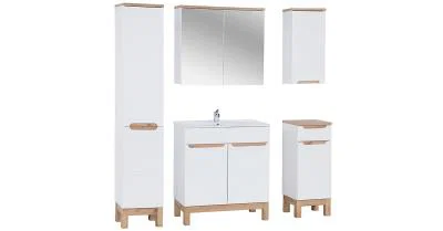 Koupelnová sestava BALI WHITE LAVA s košem na prádlo 80cm