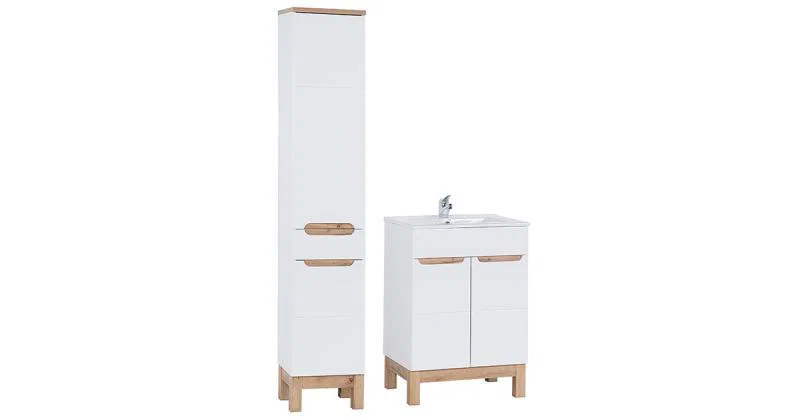 Koupelnová sestava BALI WHITE 60cm s vysokou skříňkou a umyvadlem