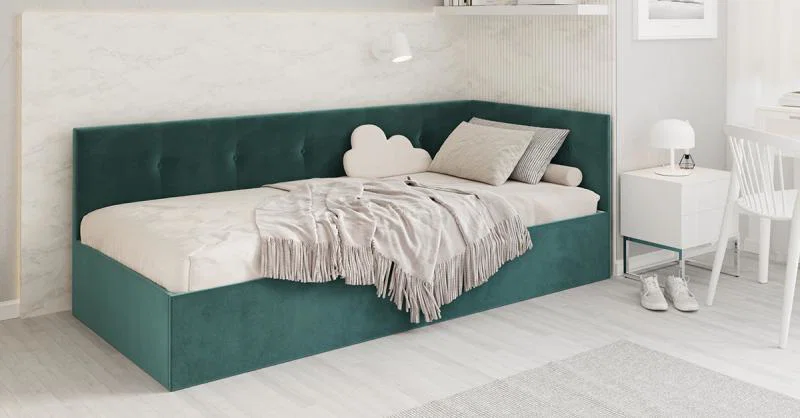 Postel EDDY 2 pro děti a mládež tyrkysová TRINITY 100x200 kovový zdvižný rošt