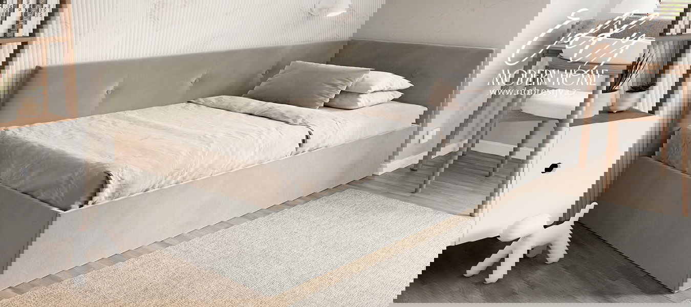 Posteľ EDDY 2 pre deti a mládež šedá TRINITY 120x200 kovový zdvižný rošt