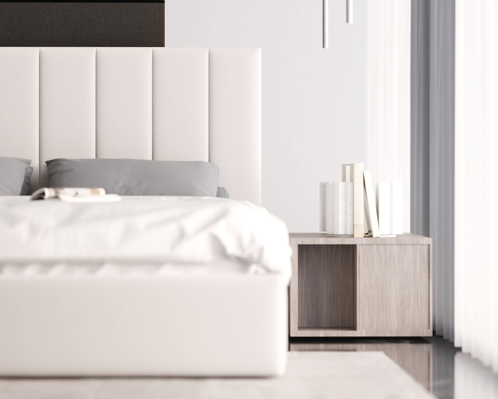 Čalúnená posteľ COLORADO 200x200 s kovovým zdvižným roštom BIELA