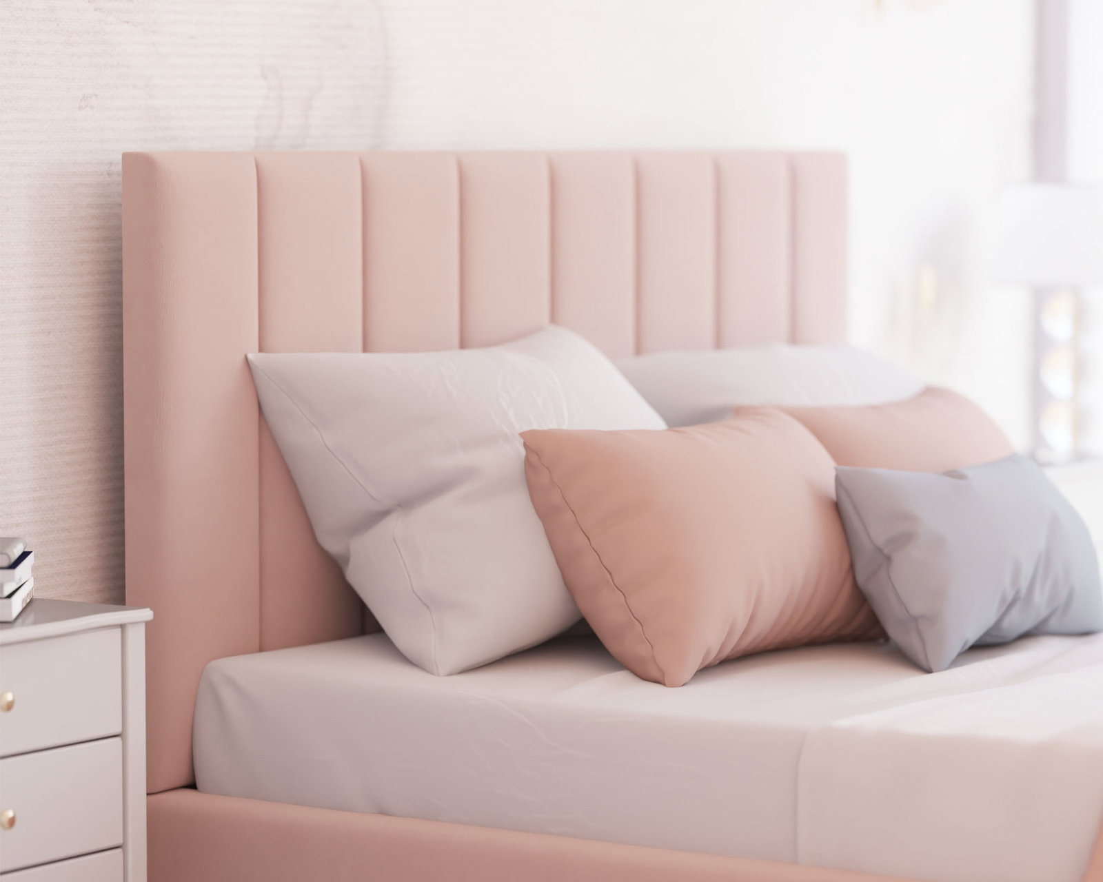 Čalúnená posteľ COLORADO 200x200 s kovovým zdvižným roštom RŮŽOVÁ