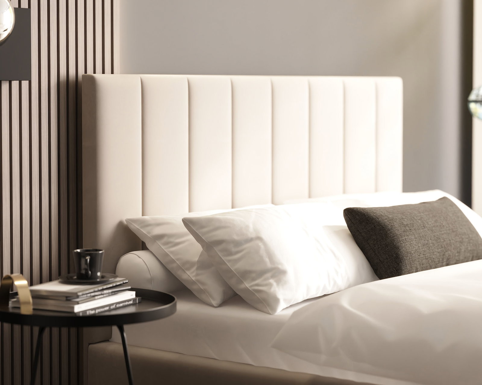 Čalúnená posteľ COLORADO 200x200 s kovovým zdvižným roštom KRÉMOVÁ