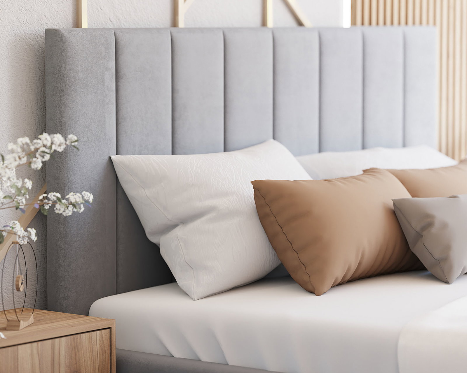 Čalúnená posteľ COLORADO 200x200 s kovovým zdvižným roštom SIVÁ TRINITY