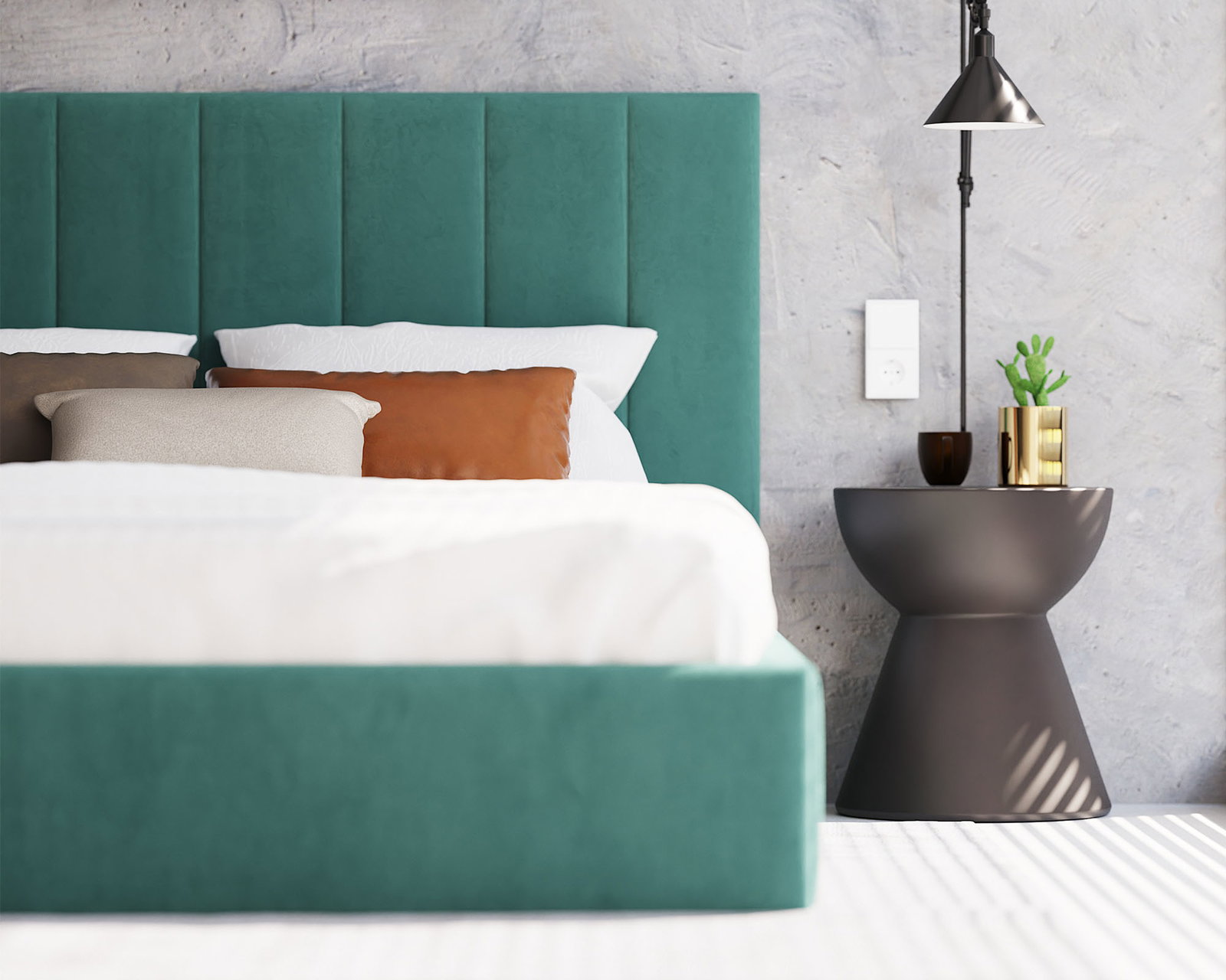 Čalúnená posteľ COLORADO 200x200 s kovovým zdvižným roštom TYRKYSOVÁ TRINITY