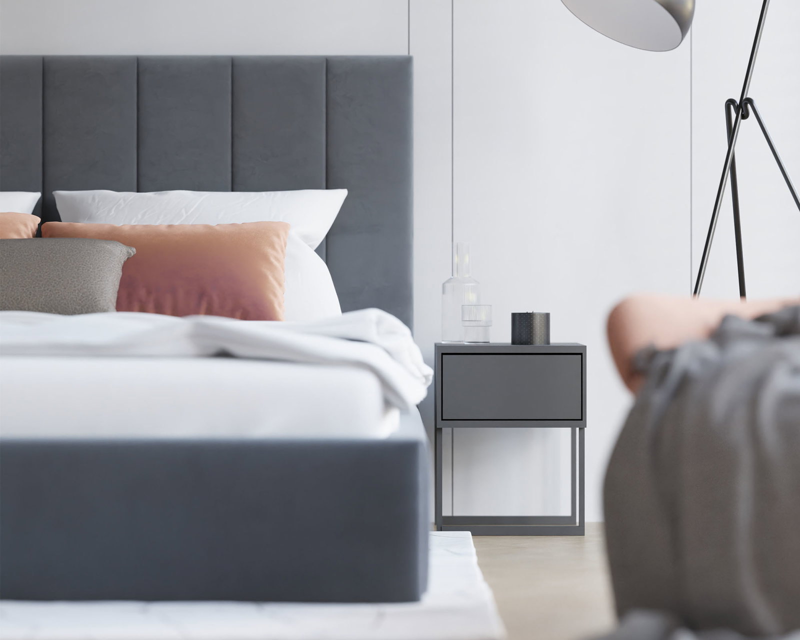 Čalúnená posteľ COLORADO 200x200 s kovovým zdvižným roštom TMAVO SIVÁ TRINITY