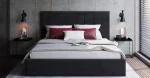 Čalouněná postel COLORADO 160x200 s kovovým zdvižným roštem ČERNÁ TRINITY